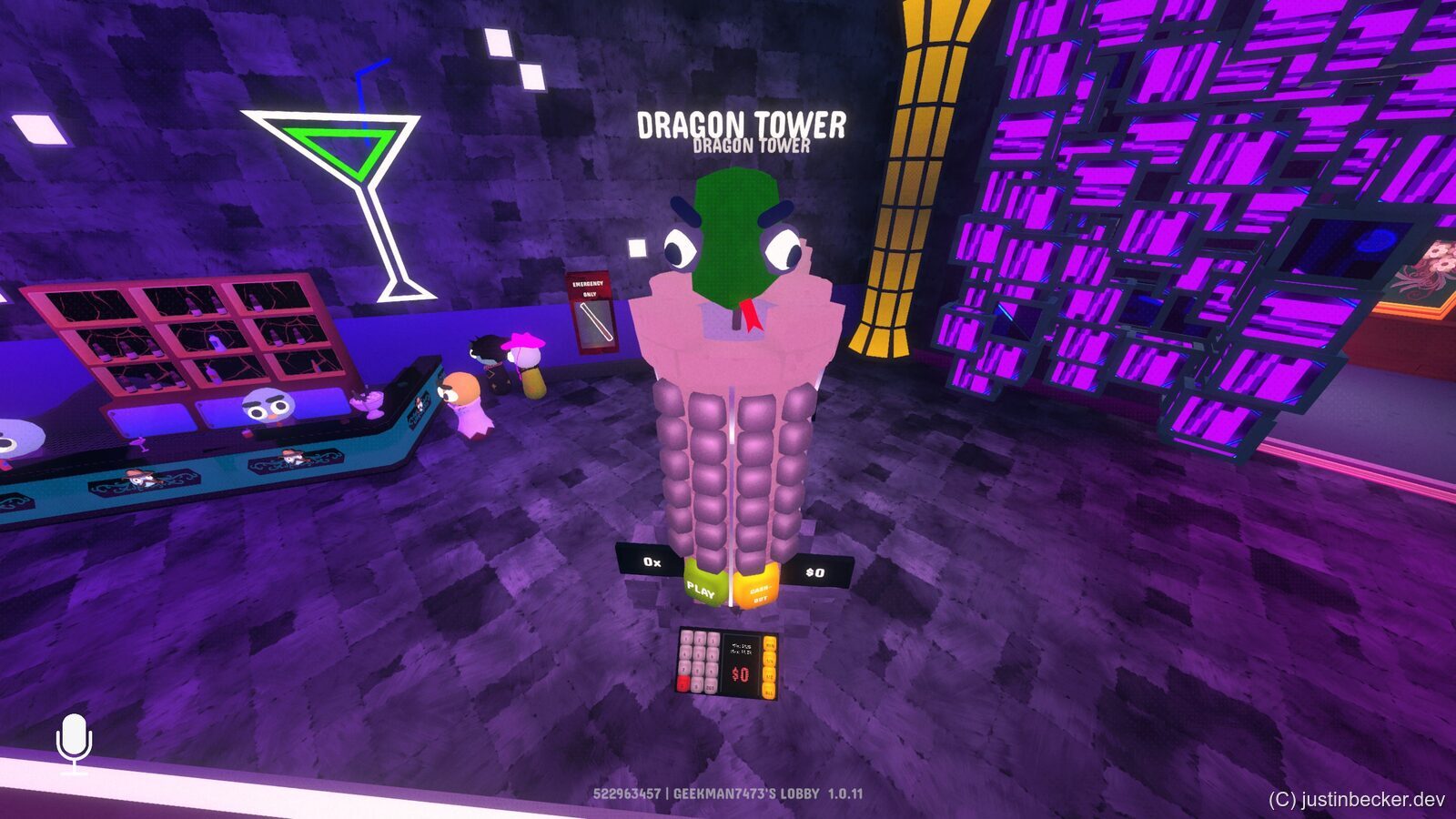 The Dragon Tower game in Gamble With Your Friends, a tall tower of tiles to climb