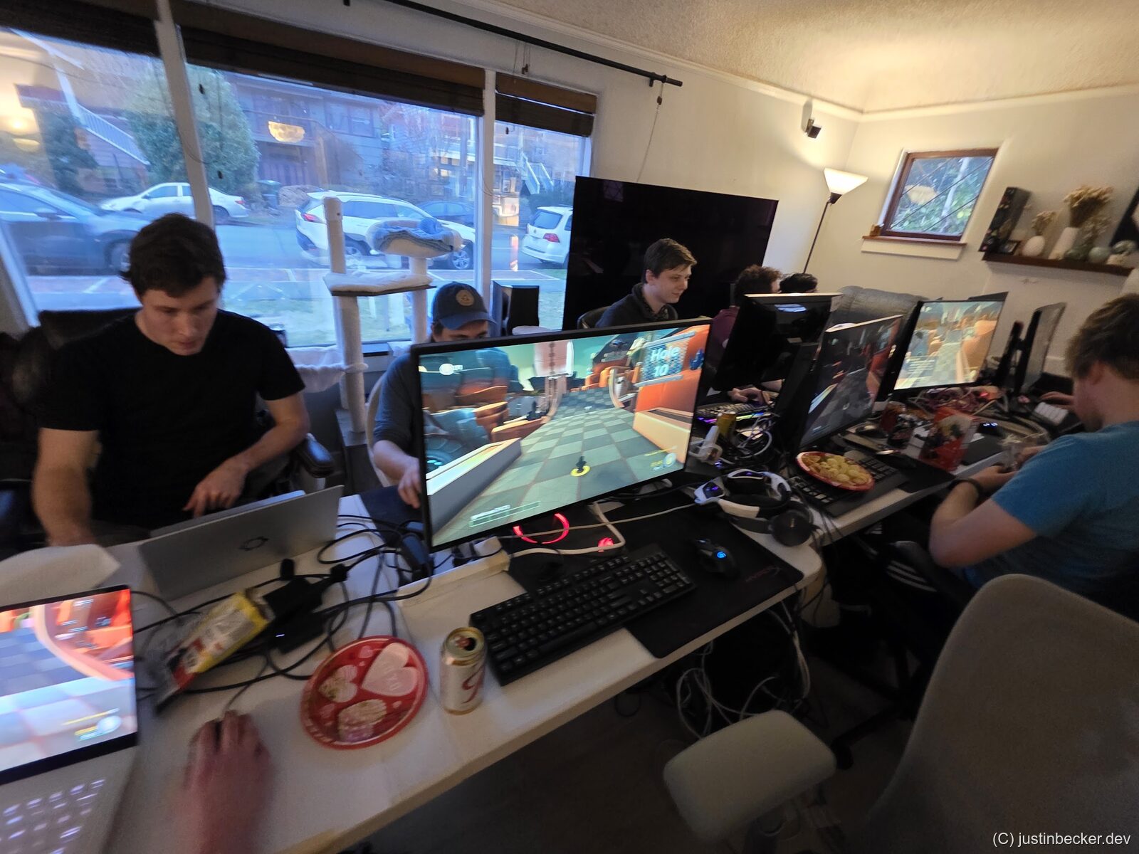 Players gaming at a LAN party