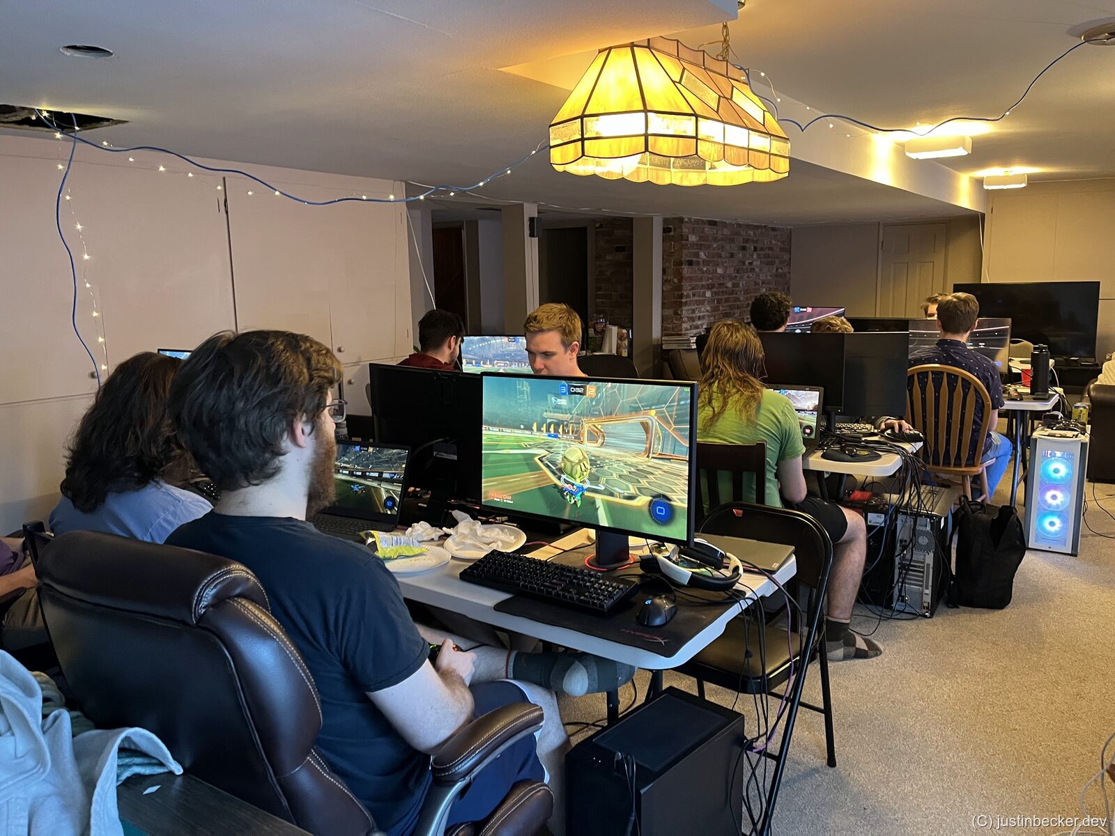 Players gaming at a LAN party