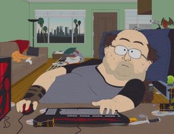 The stereotypical hardcore gamer character from the South Park episode Make Love, Not Warcraft